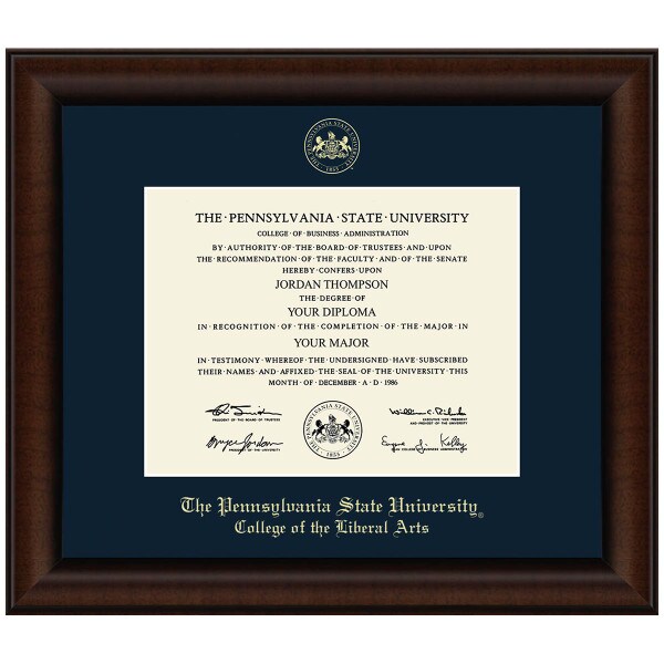 #105 College of the Liberal Arts diploma frame Lenox (Walnut)